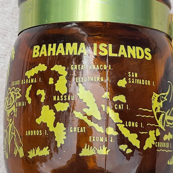 VTG Siesta Ware Brown Glass Barrel 5.5" Mug Wood Handle Bahama Islands RARE GUC - Picture 2 of 13